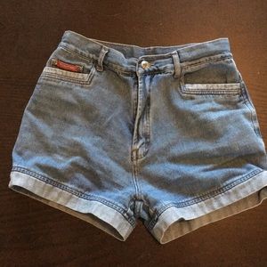 High waisted mom jean shorts